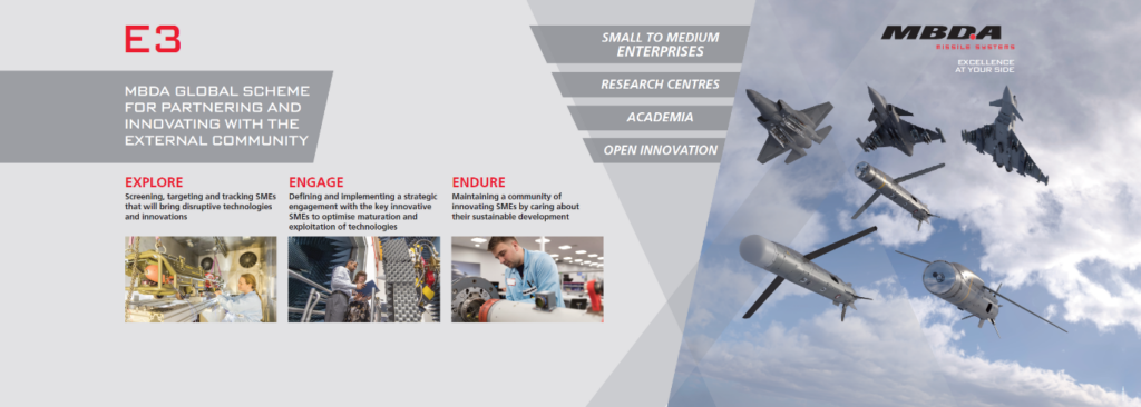 MBDA Explore, Engage, Endure (E3) infographic