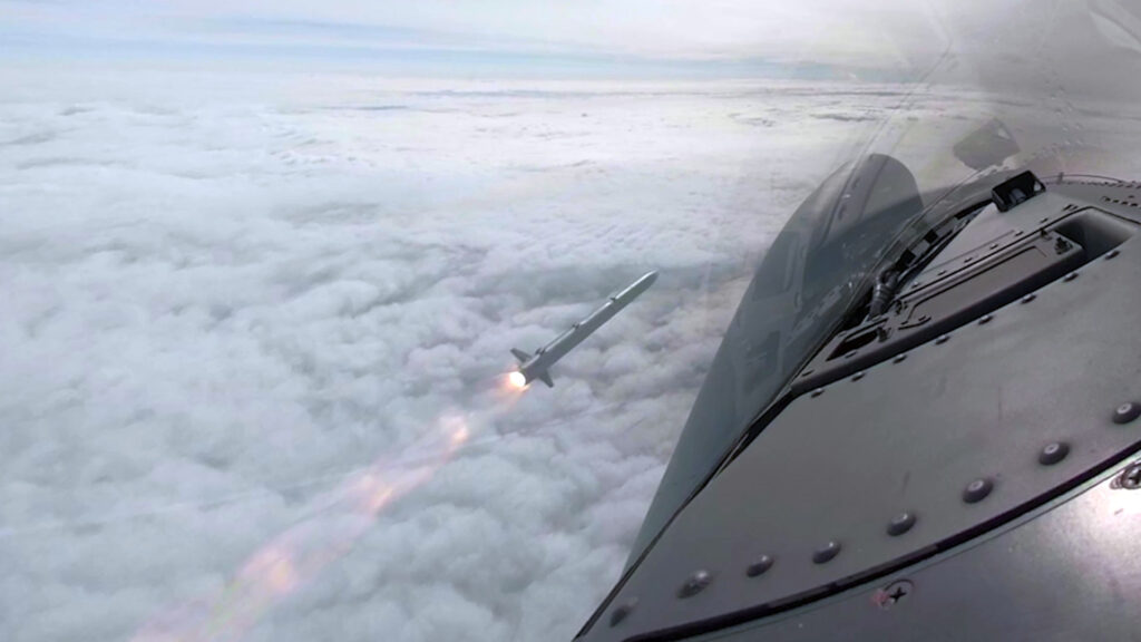 Screenshot shows a series of Advanced Short Range Air-to-Air Missile (ASRAAM) firings conducted by Typhoon FGR4 and F-35B Lightning II aircraft in the Hebrides Training Ranges between 12-23 Sep 22. RAF Typhoon and Lightning jets have successful conducted their largest ever mass firing of Advanced Short Range Air-to-Air Missiles (ASRAAM). Over the space of 10 days, pilots from eight different squadrons successfully launched a total of 55 missiles at target drones. The Missile Practice Camp (MPC) took place over sea in the Hebrides Air Weapon Ranges last month and was the largest mass firing of ASRAAM from Typhoon FGR4 and F-35B Lightning II. Typhoons from 1(F), II(AC), 3(F), IX(B) and 41 Test & Evaluation Squadron worked with Lightnings from 207 and 617 Squadrons in the event.