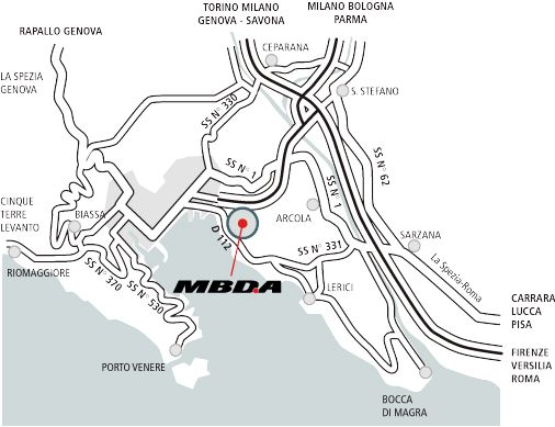 Mappa MBDA - La Spezia
