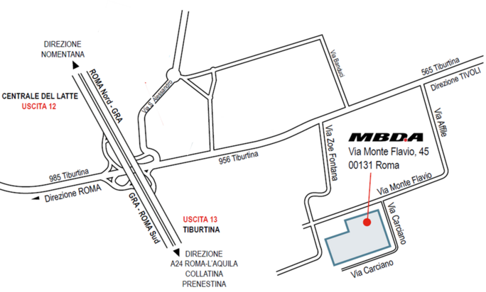 Mappa MBDA - Roma
