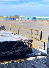 CAMM Missiles being loaded into transport aircraft in the UK for delivery to Poland