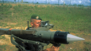MISTRAL MANPADS using by a French soldier in French Guyana