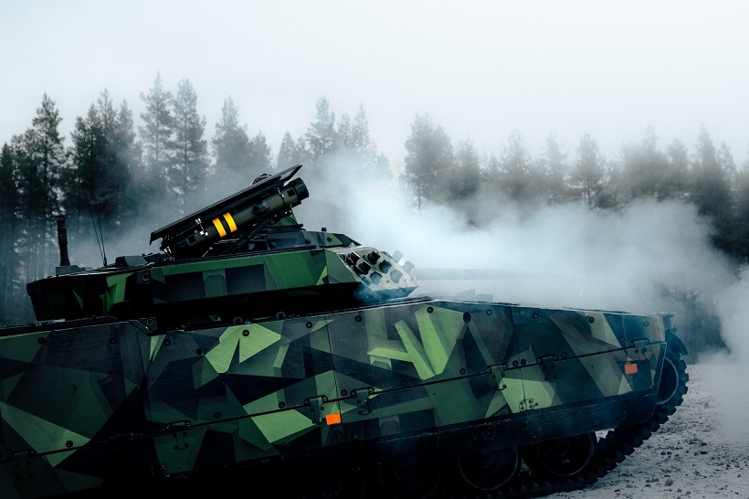 Picture shows AKERON MP mounted on a CV90