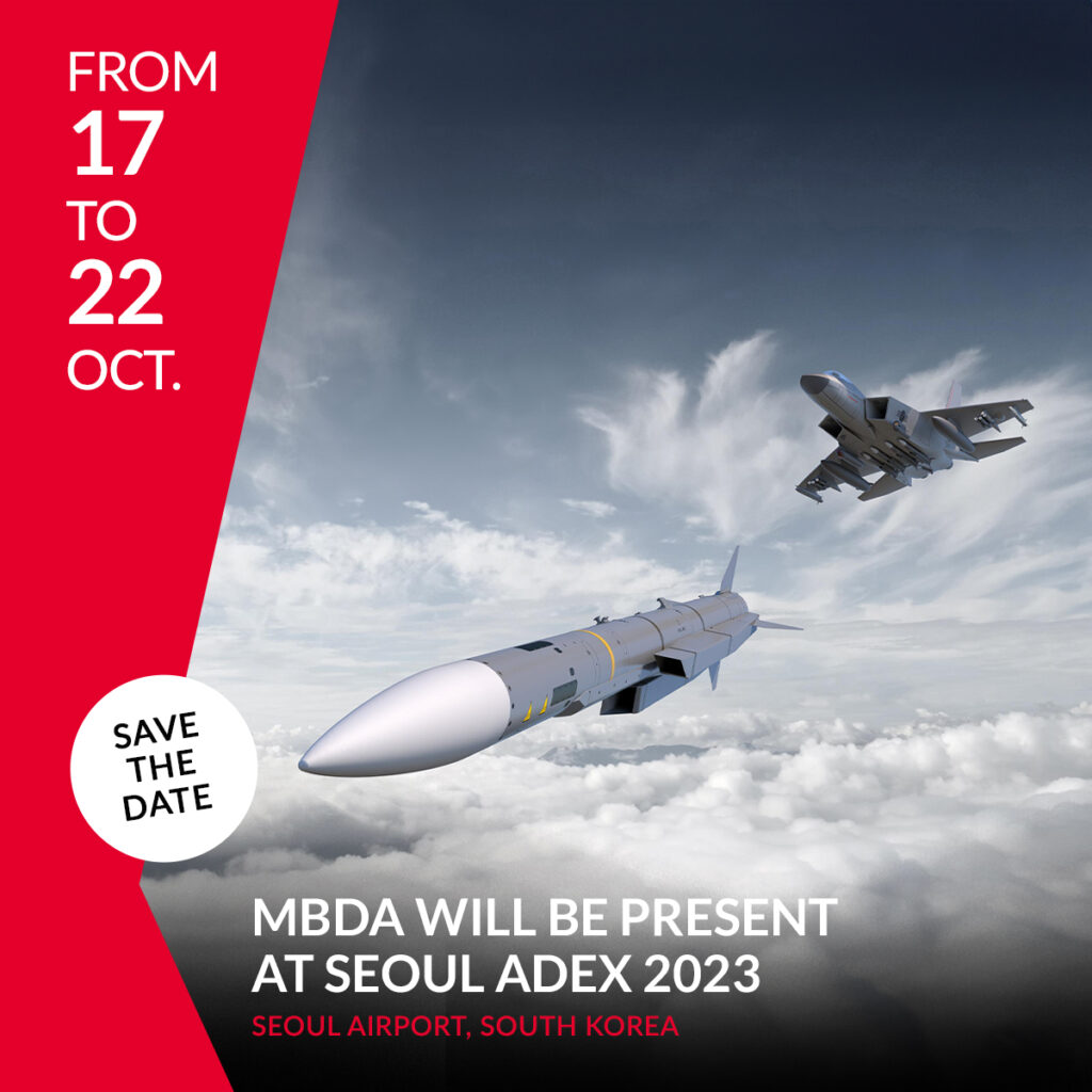 save the date seoul adex 2023 meteor with KF-21