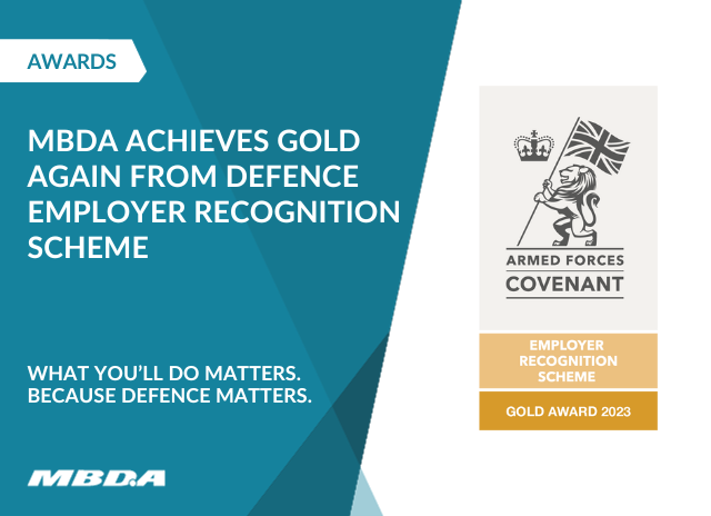 MBDA UK achieves Gold again from Defence Employer Recognition Scheme